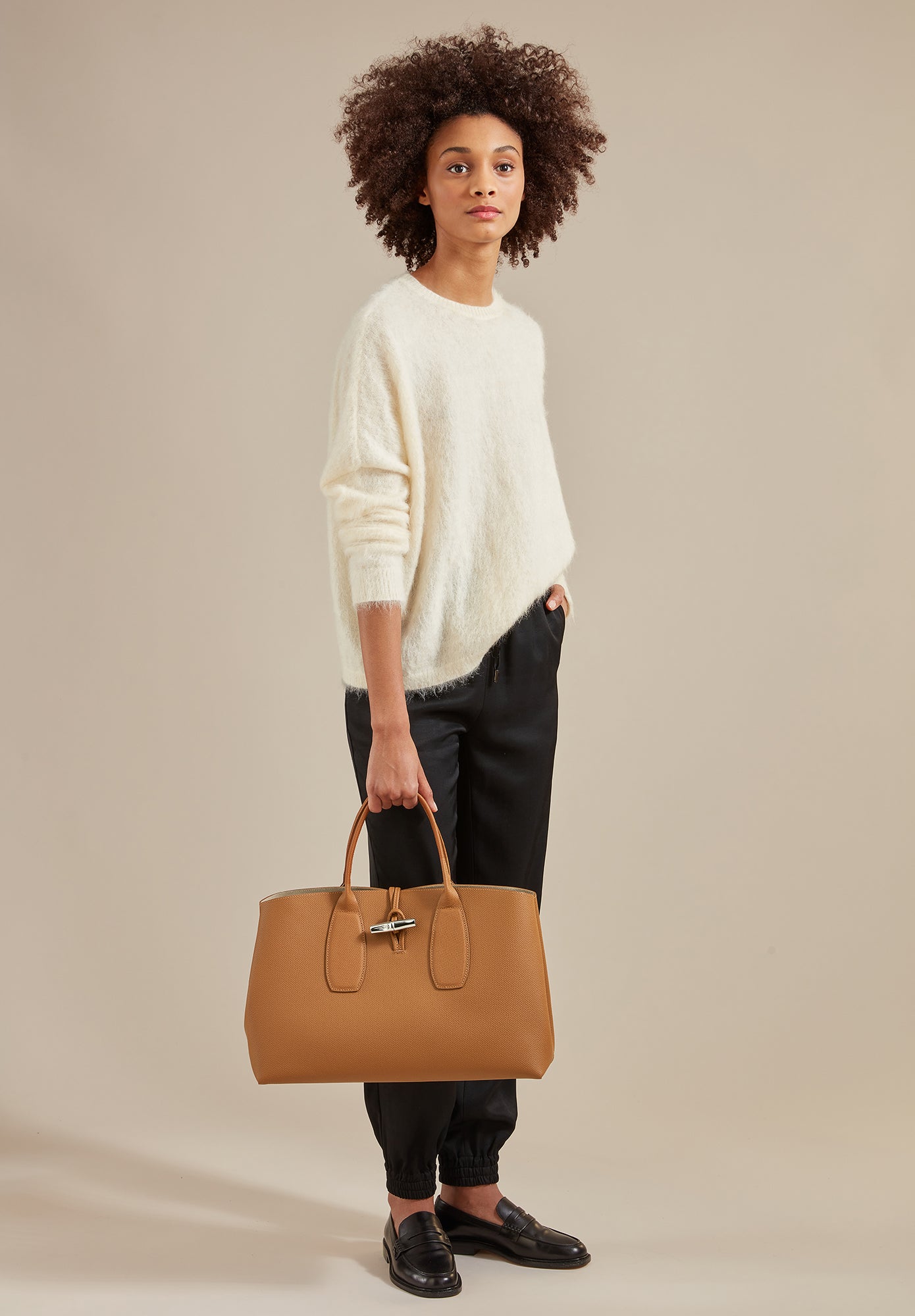 Longchamp ROSEAU - Tote bag L in Natural - 2 (SKU: 10060HPN016)