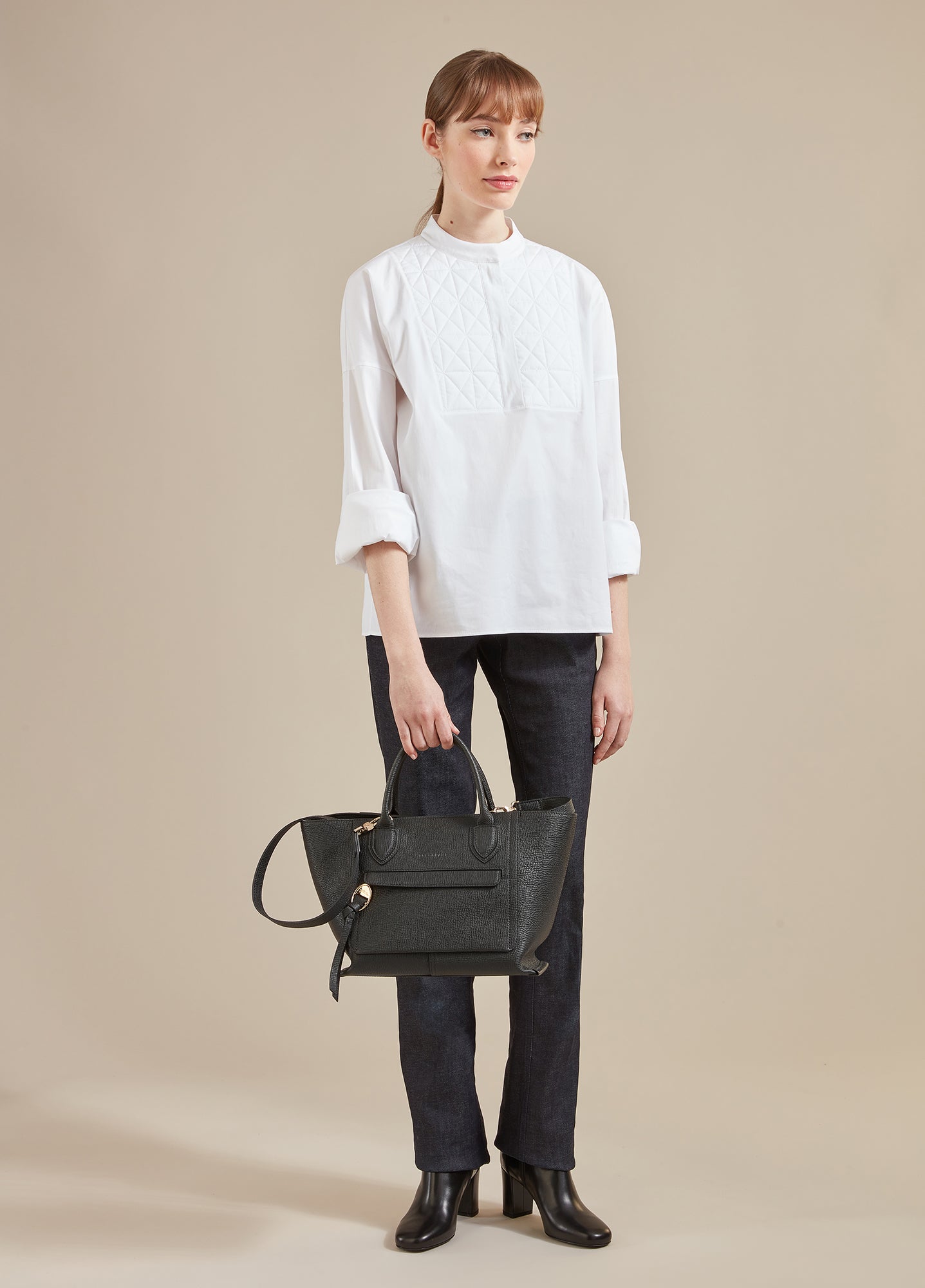 Longchamp MAILBOX - Handbag M in Black - 2 (SKU: 10104HTA001)