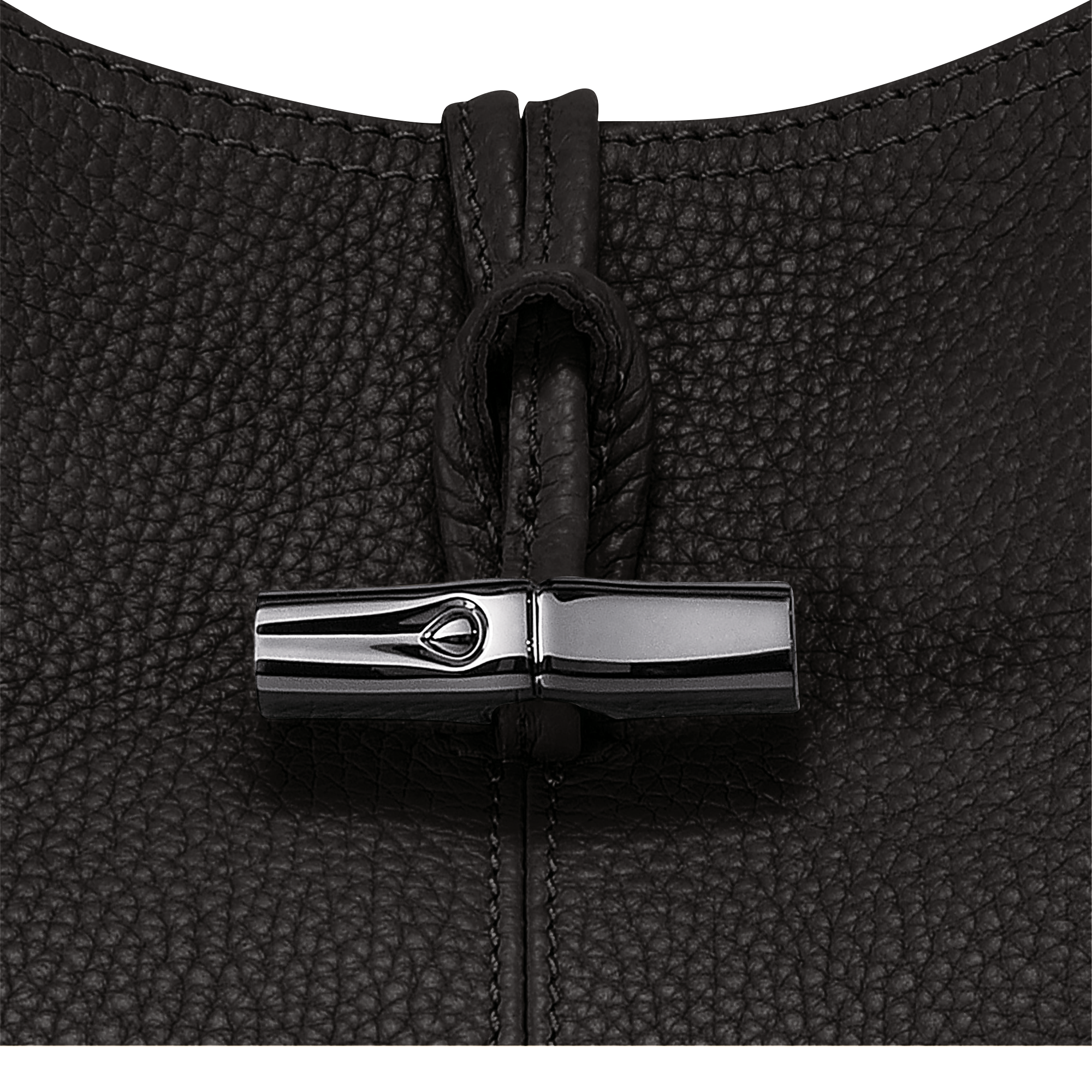 Longchamp Black Leather Roseau Hobo Longchamp