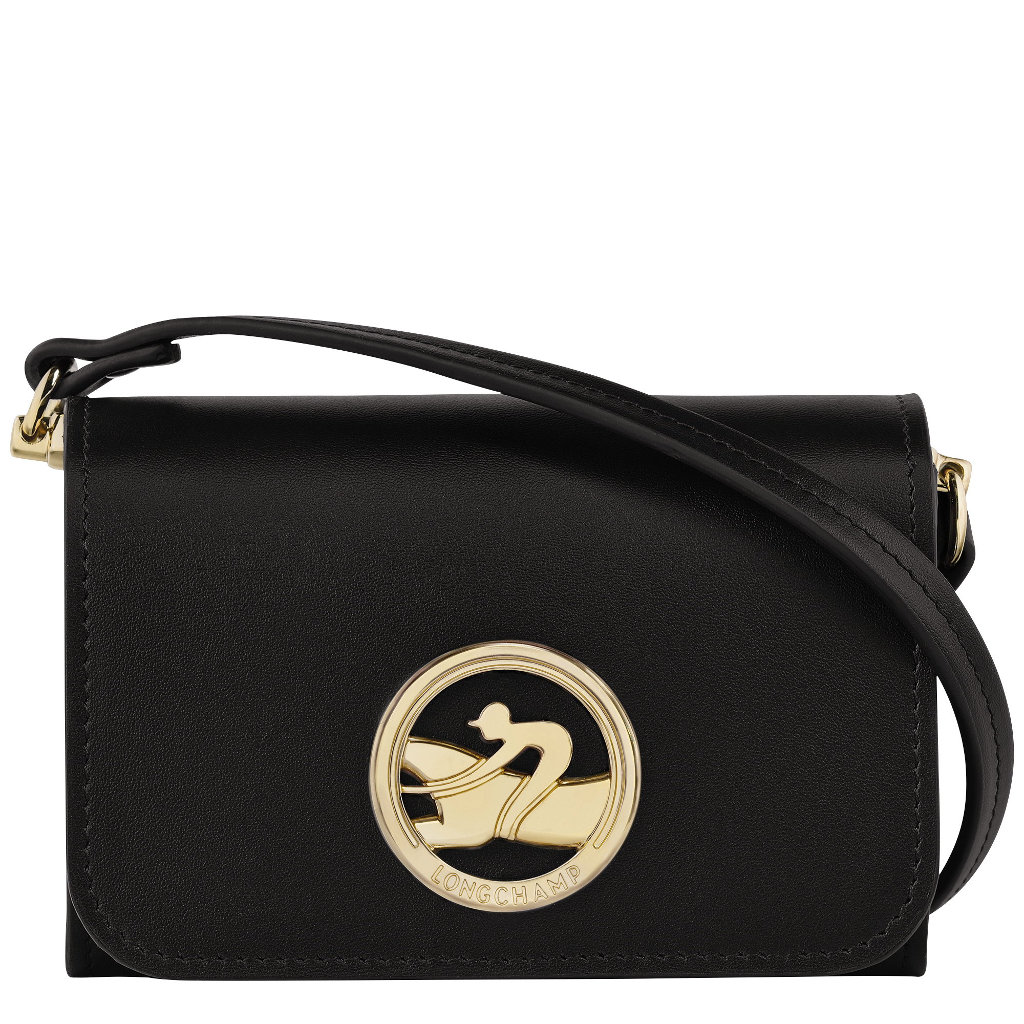 Longchamp BOX-TROT - Coin purse with shoulder strap in Black - 1 (SKU: 30019HAU001)