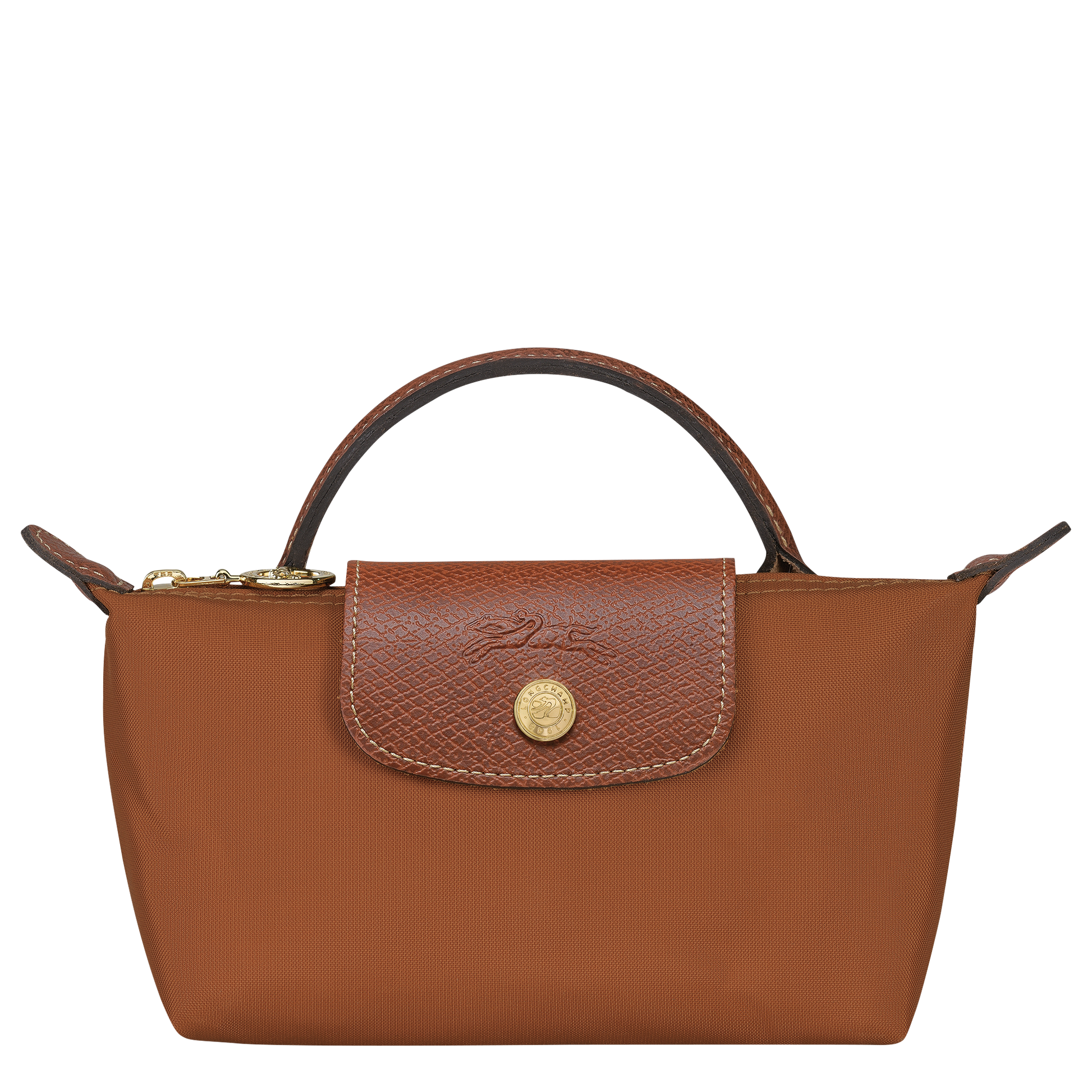 LONGCHAMP-Le Pliage Original Pouch with handle-Cognac-34175089504-1