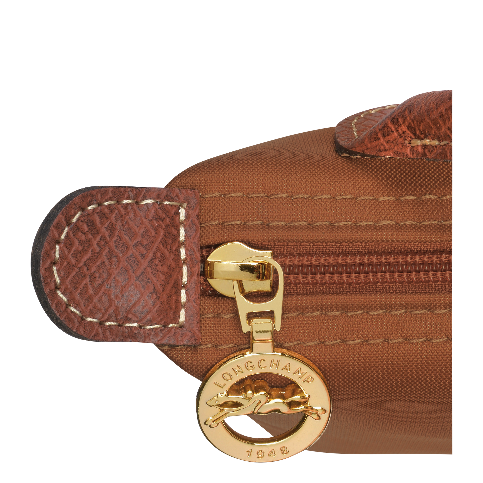 LONGCHAMP-Le Pliage Original Pouch with handle-Cognac-34175089504-4