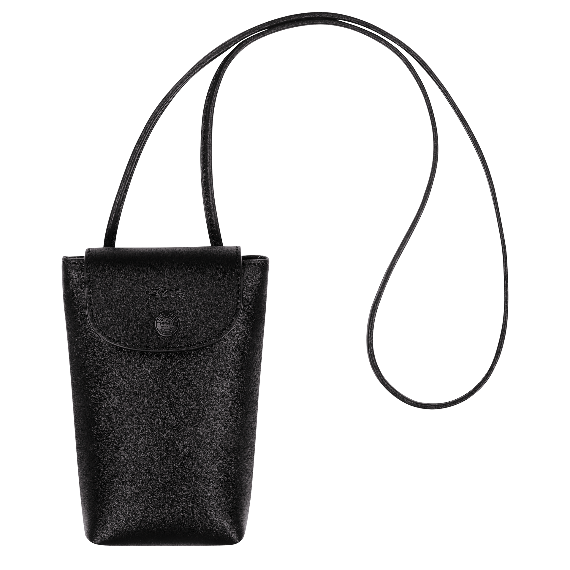 Le Pliage Xtra Phone case with leather lace Black - Leather