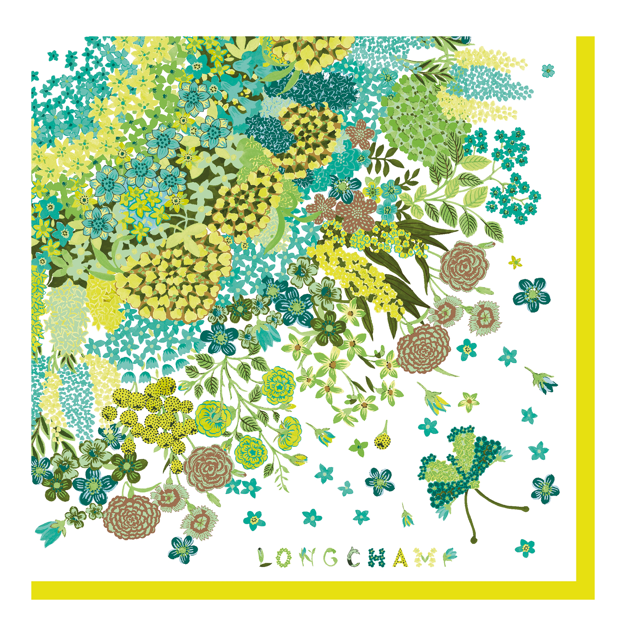 Longchamp SPRING/SUMMER 2023 COLLECTION - Silk scarf 90 in Lemon - 2 (SKU: 50579SOI174)