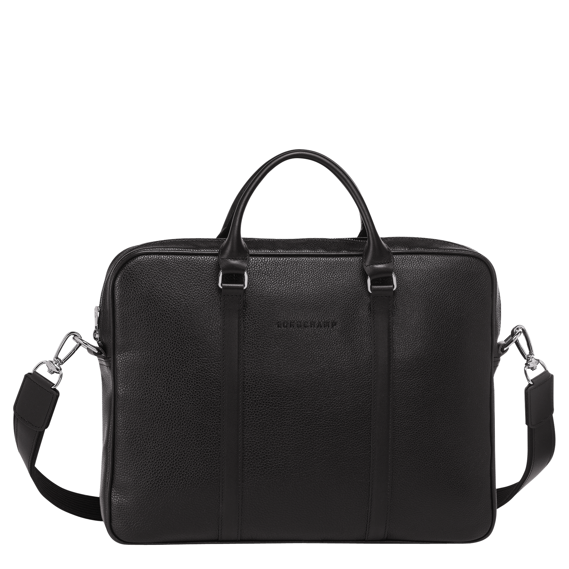 Le Foulonne Briefcase XS in Black - Front - L2121021047