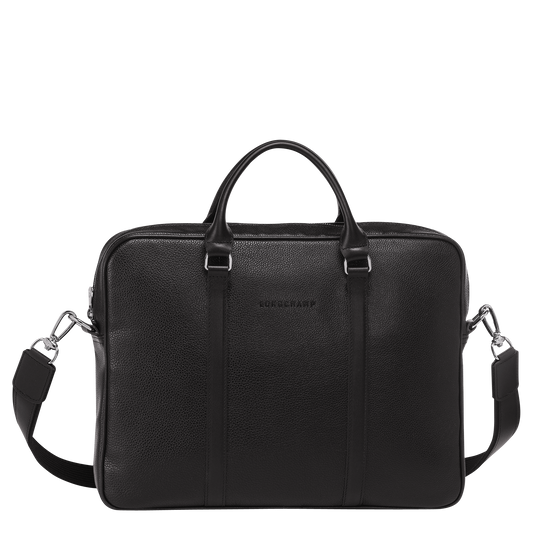 Le Foulonne Briefcase XS in Black - Front - L2121021047