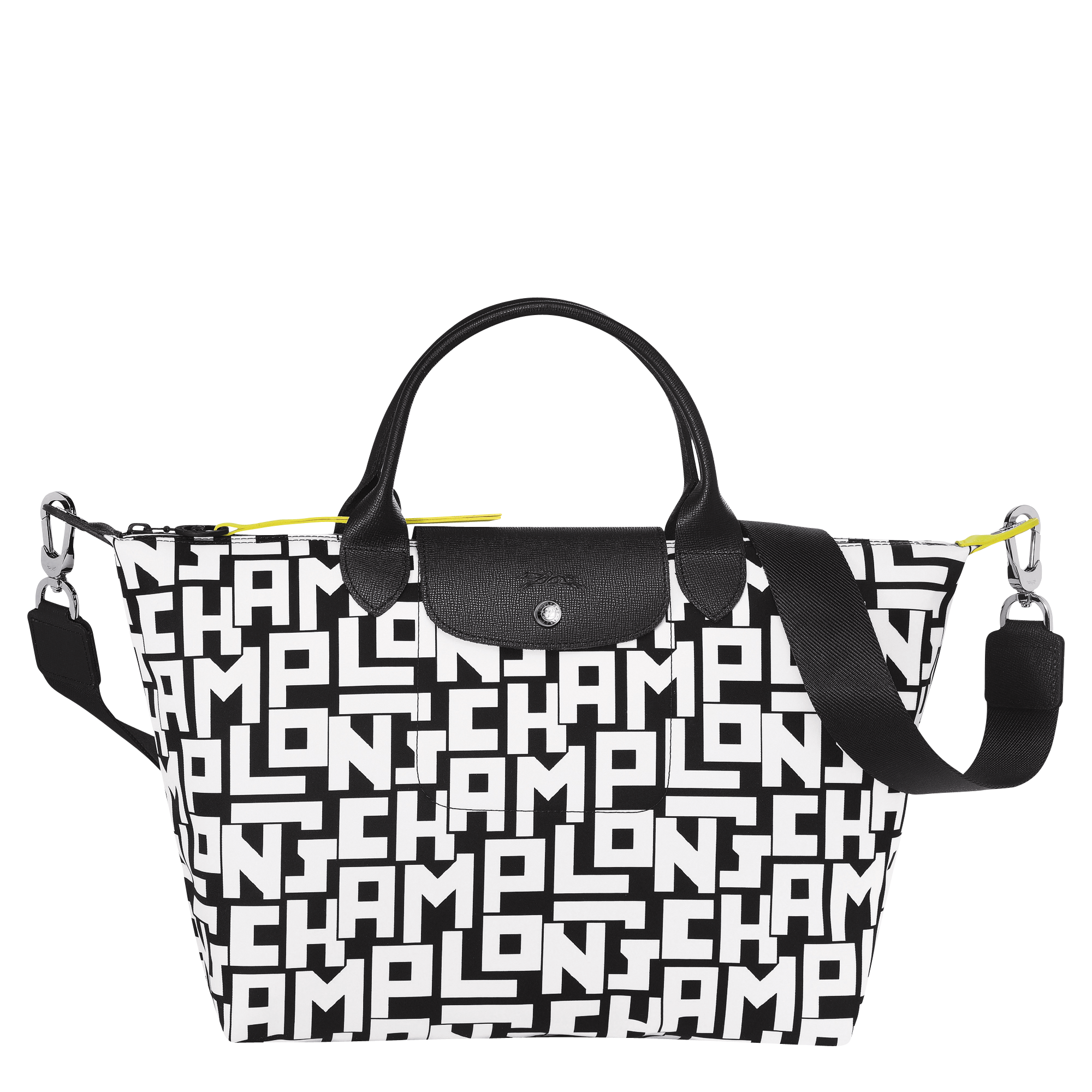Le pLiage LGP Top Handle Bag in Black/White - Front - L1515412067