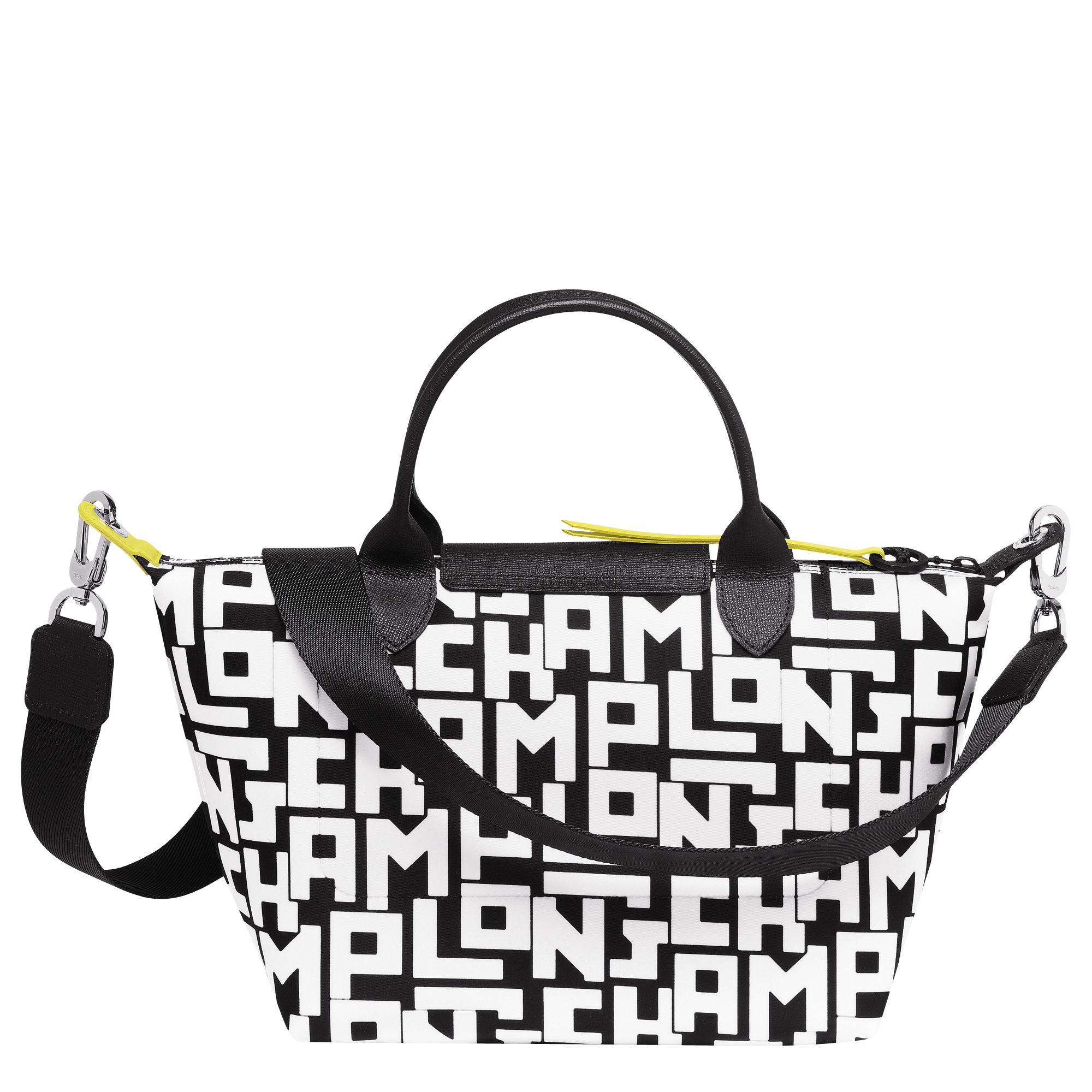 Le Pliage Top Handle Bag in Black/White - Back - L1512412067