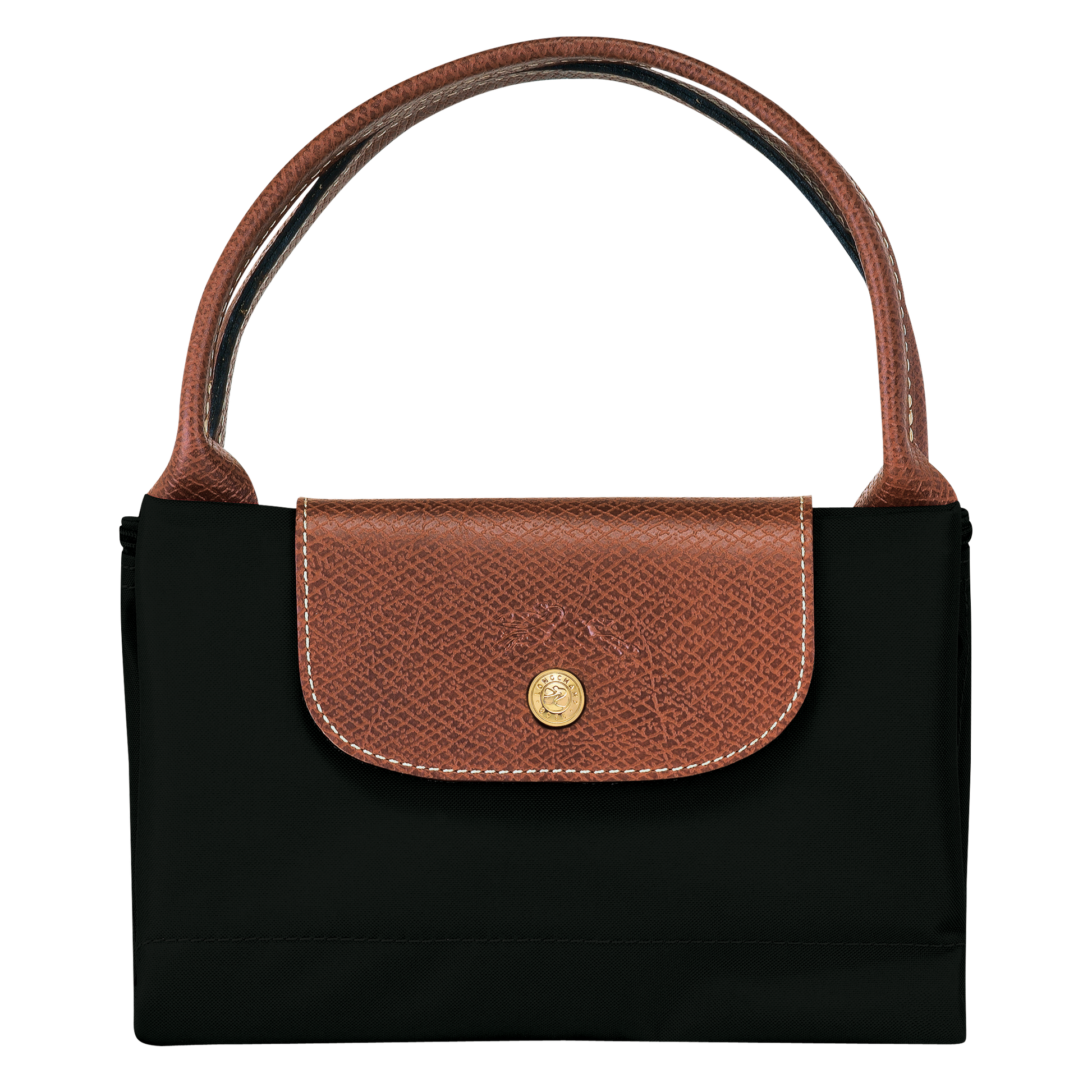 Le Pliage Original Top Handle Bag M in Black - Folded - L1623089001