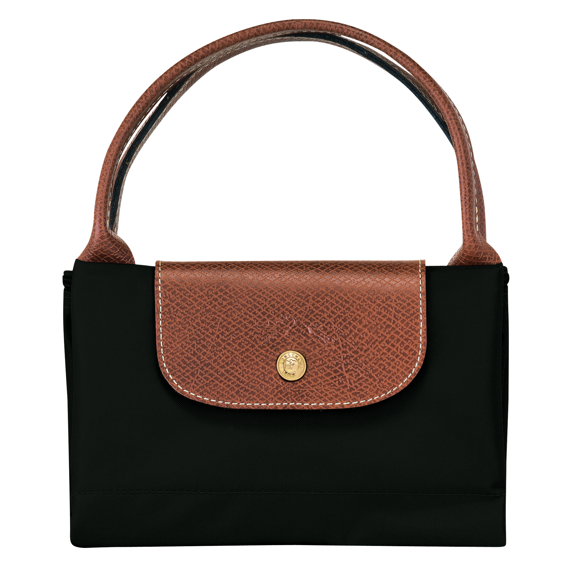 Le Pliage Original Top Handle Bag M in Black - Folded - L1623089001