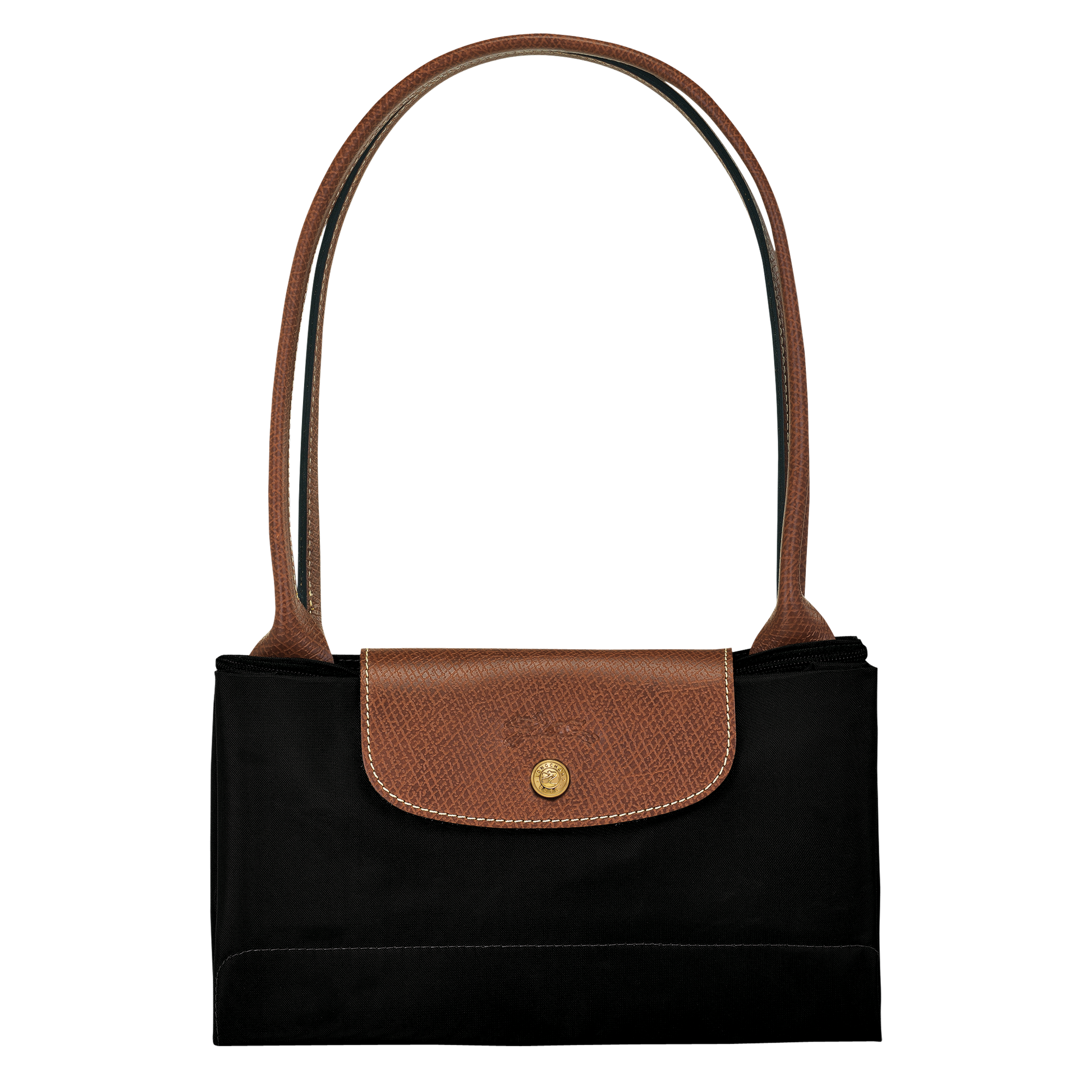 Le Pliage Shoulder Bag L in Black - Folded - L1899089001
